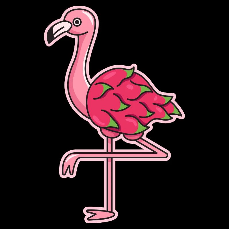 Flamingo Dragon Fruit Design for