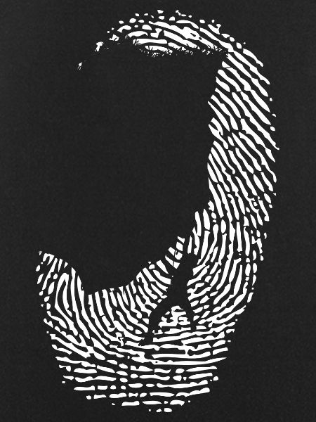 Monochrome Fingerprint Circle Design