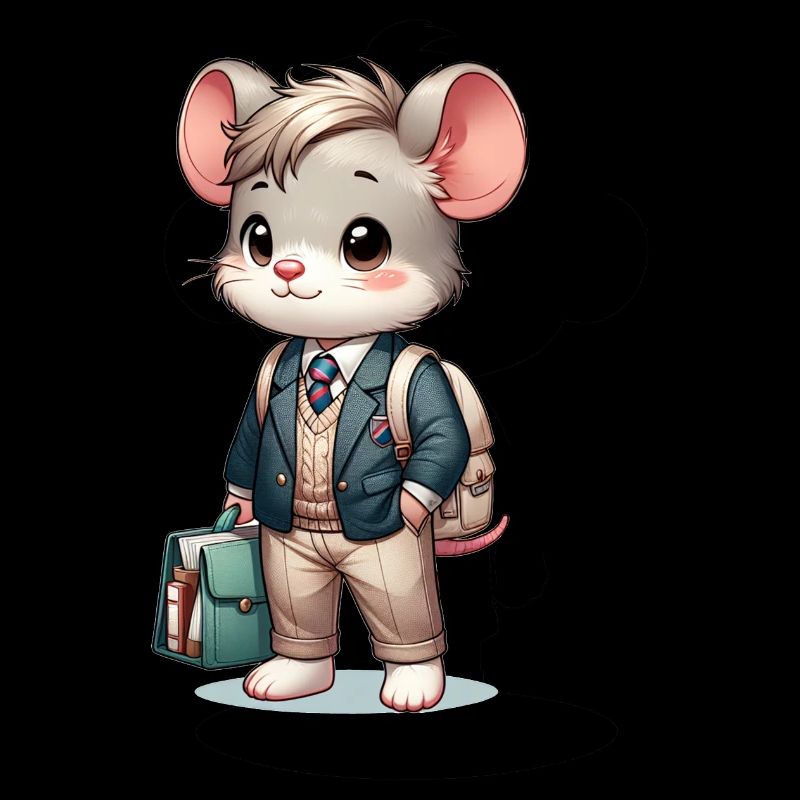 Mignon écolier souris