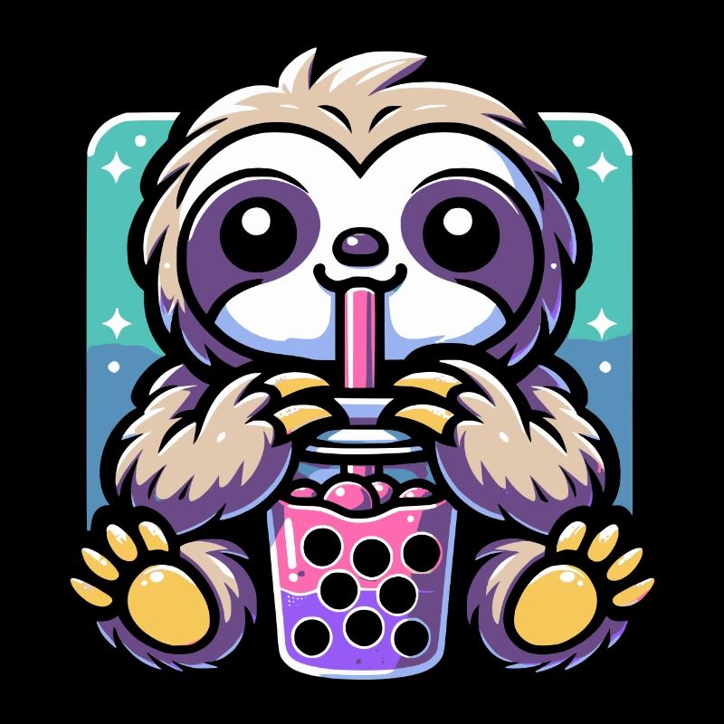 Bubble Tea Sloth Boba Tea Kawaii Geschenk