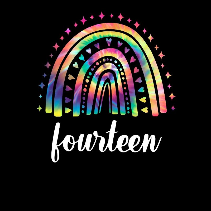 Tie Dye Rainbow Quatorze ans 14e anniversaire