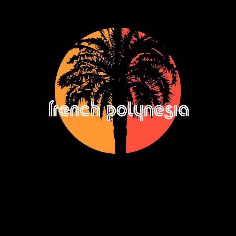 French Polynesia Artistic Vacation Souvenir Palm