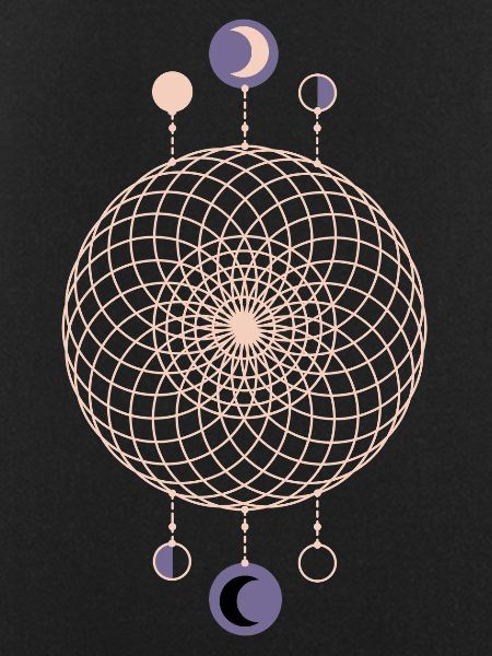 Moon Phases Geometric Pattern