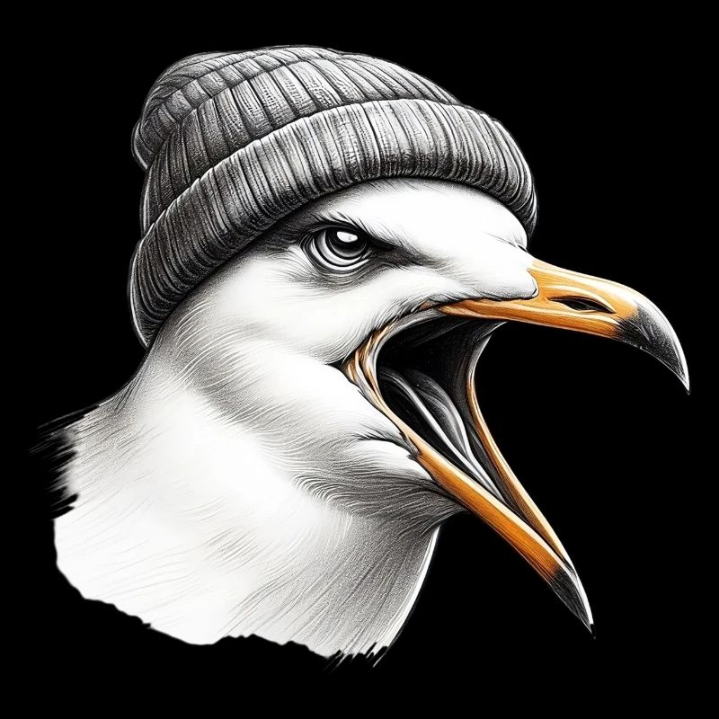 Bad Mood - Moin Seagull with Beanie Hat
