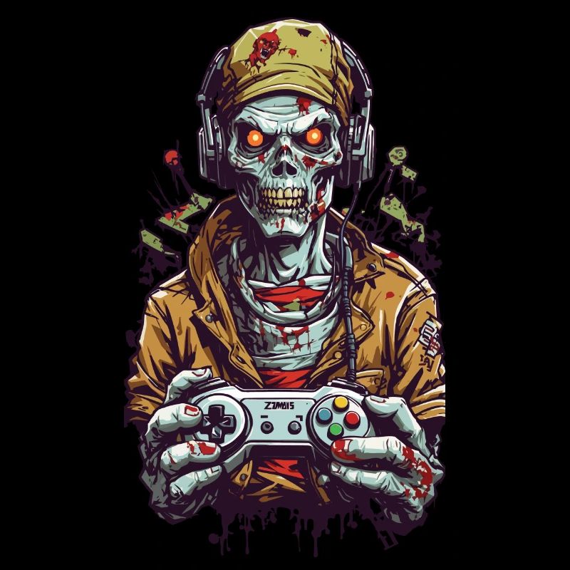 Style de jeu de joueur de zombies rétro esthétique