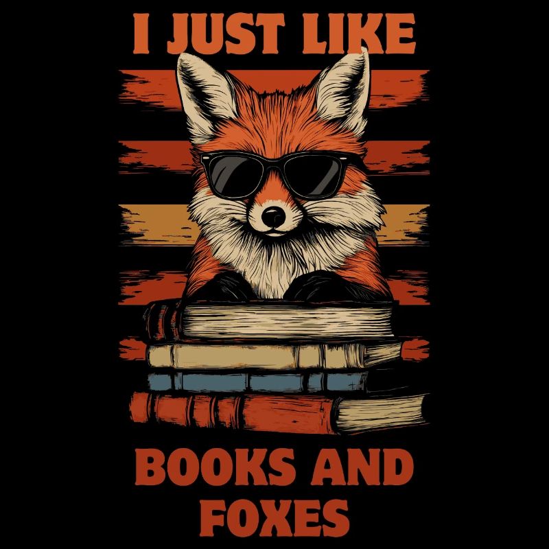 Fuchs mit Sonnenbrille und Bücher