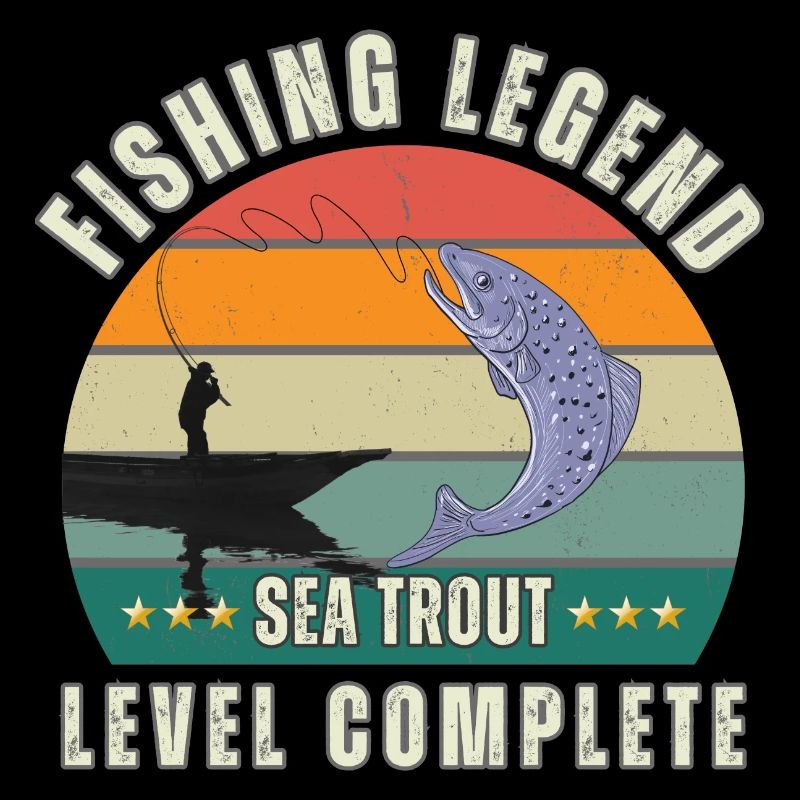 Légende de pêche - Truite de mer à plat terminée