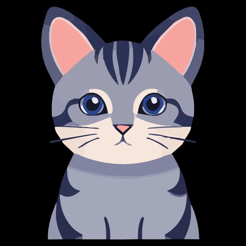 chat gris mignon