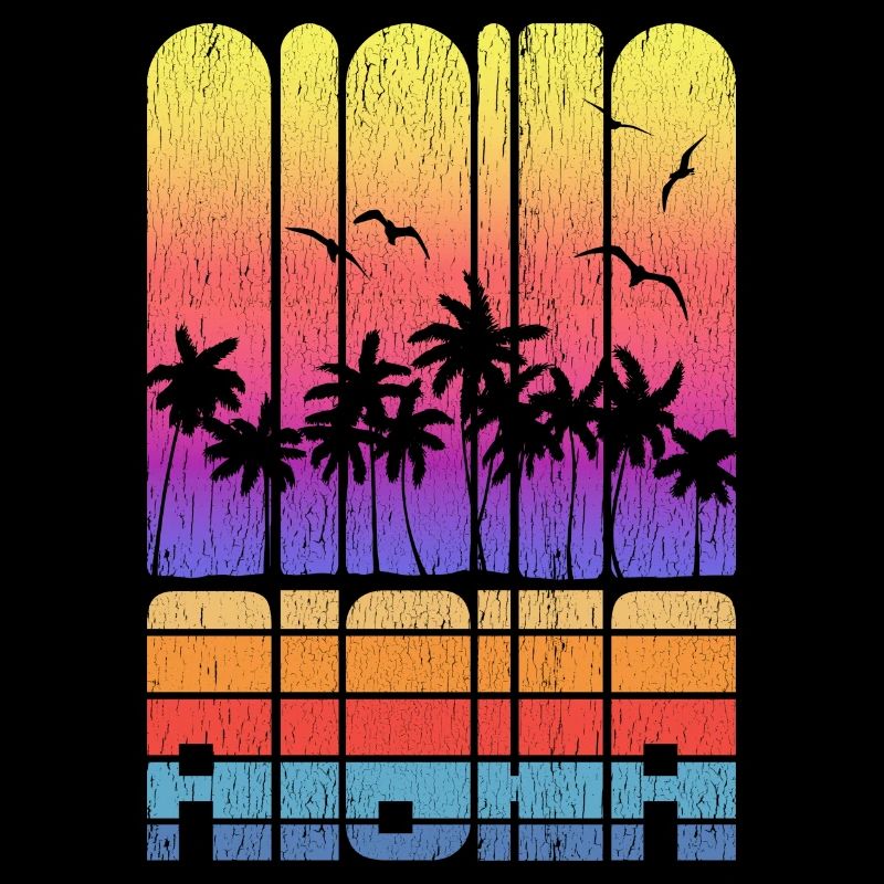 Cool Vacation Aloha Seaside Palm Tree Novelty