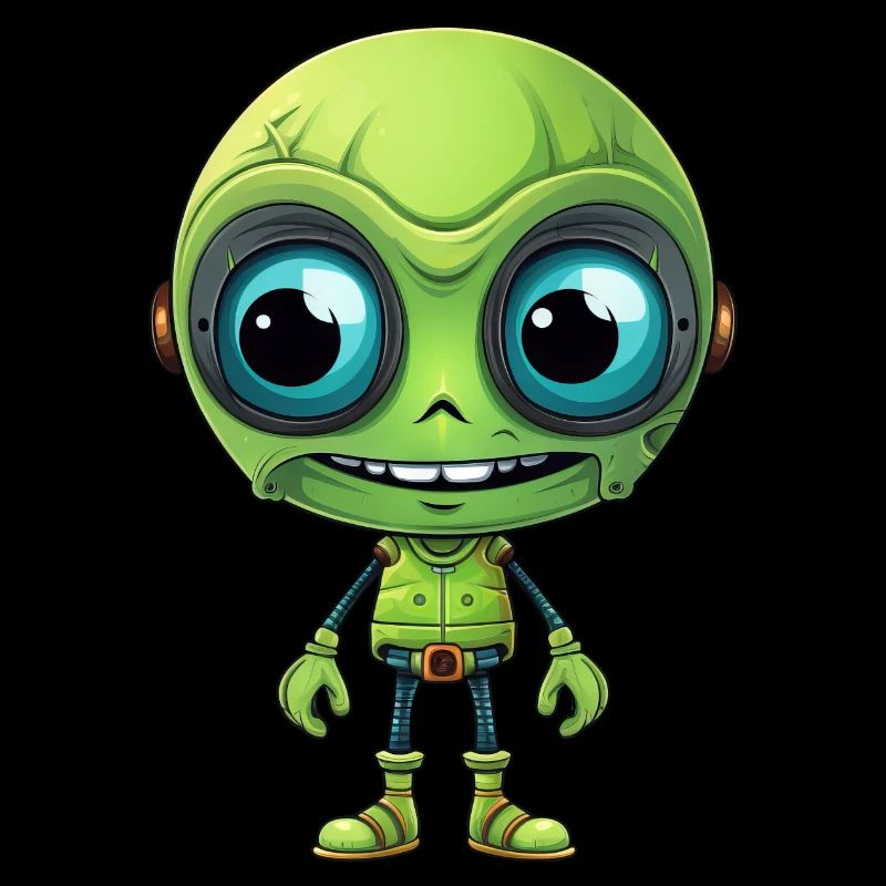 Cool alien cyborg head with teeth
