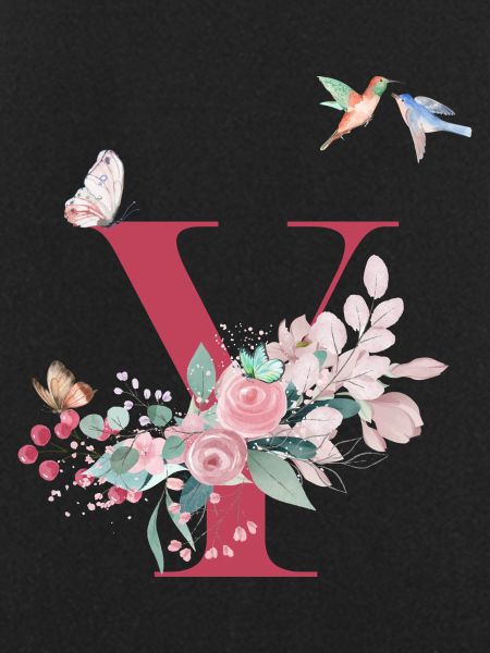 Buchstabe y floral - Geschenkidee