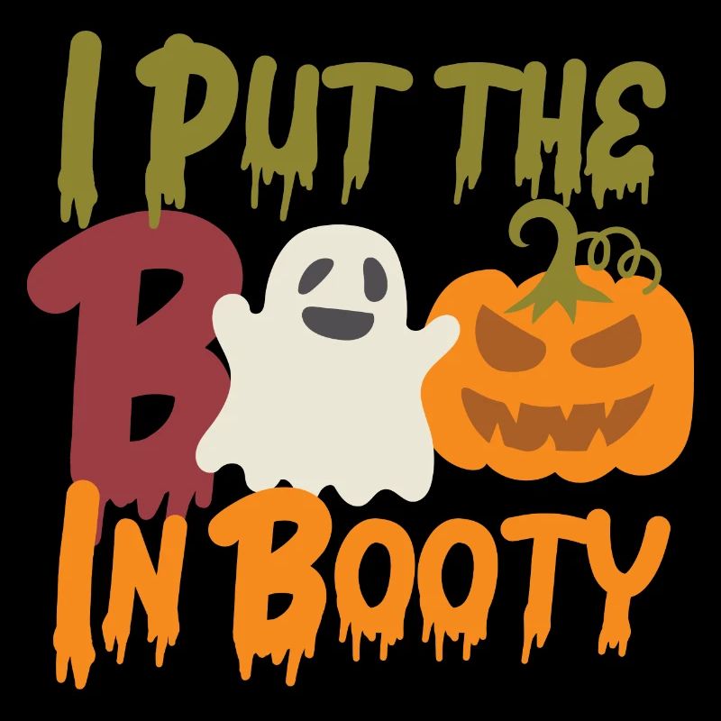 Cute Halloween Design, Boo, Booty, Ghost, Pumpkin