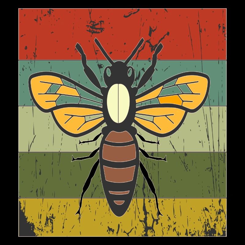 Vintage bee retro sunset