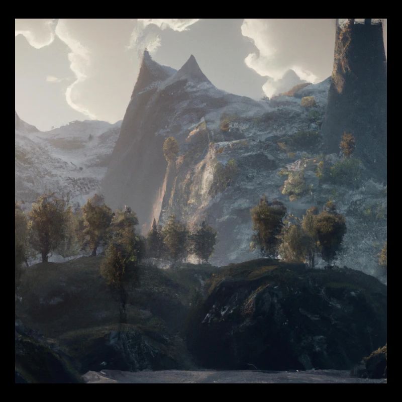 Beau paysage de montagne dans le brouillard