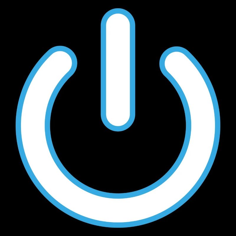 blauer Powerbutton