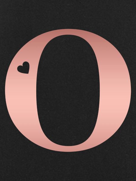 letter O rose gold