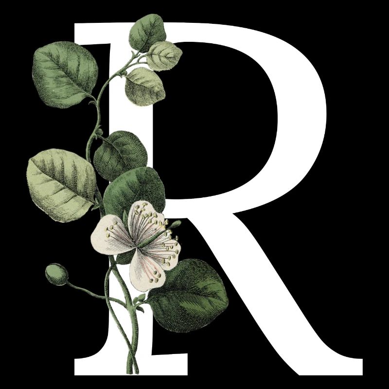 Buchstabe R Grün Botanisch