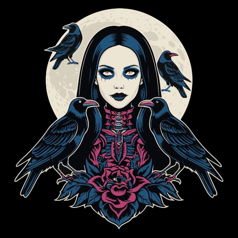 Gothic Mädchen Illustrationsdesign