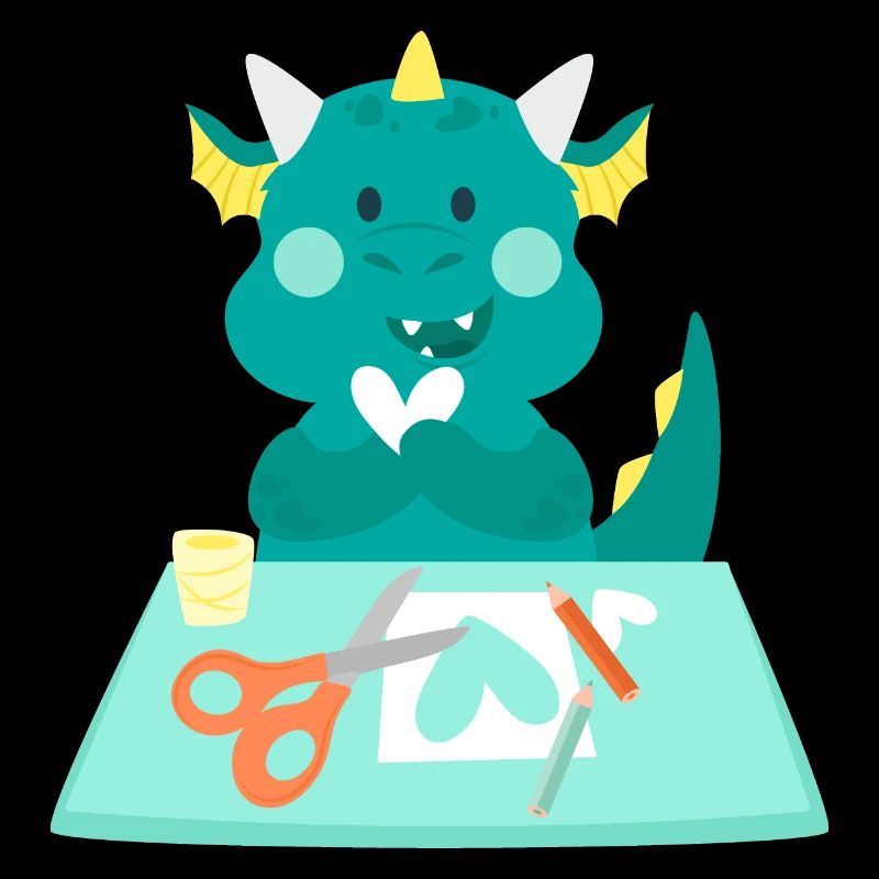Drache an einer Handwerksstation