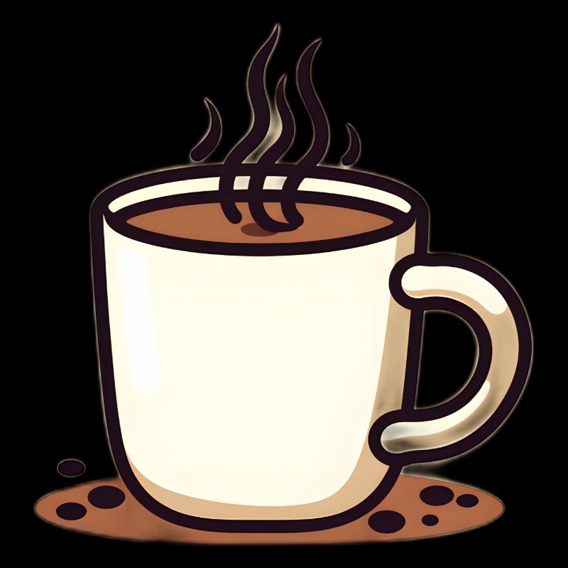 Minimalistischer Kaffee - Dampfender Becher