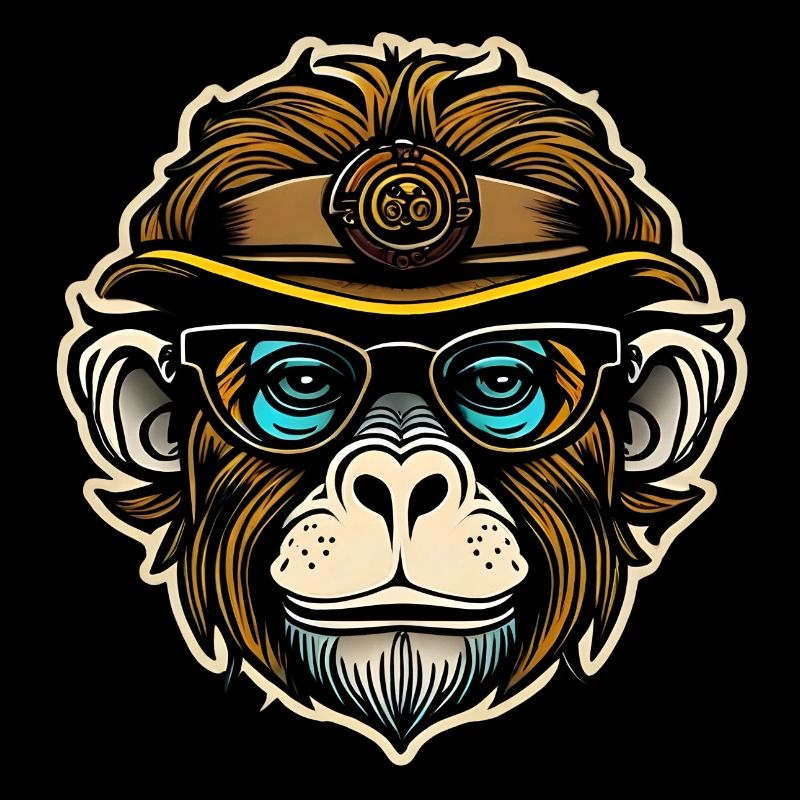 Cool hipster monkey with sunglasses