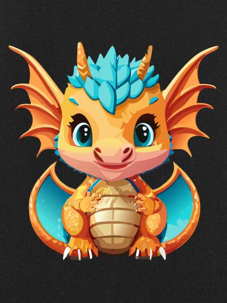Drachen Blau Orange