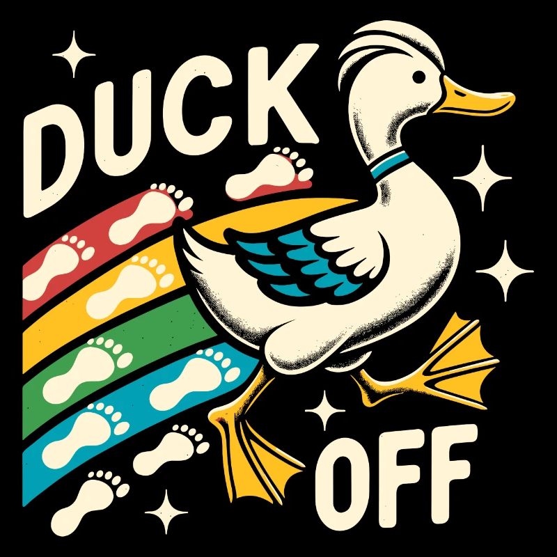 Duck Hunter Pun, Duck Off, Retro Waterfowl Duck