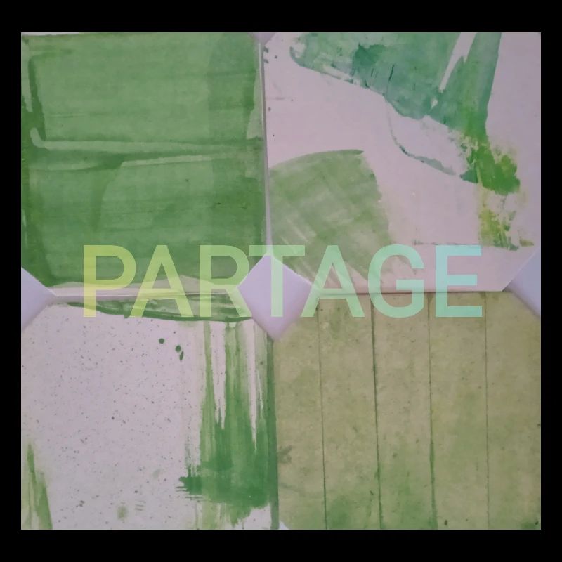 Green abstract squares painting, sharing, fun image