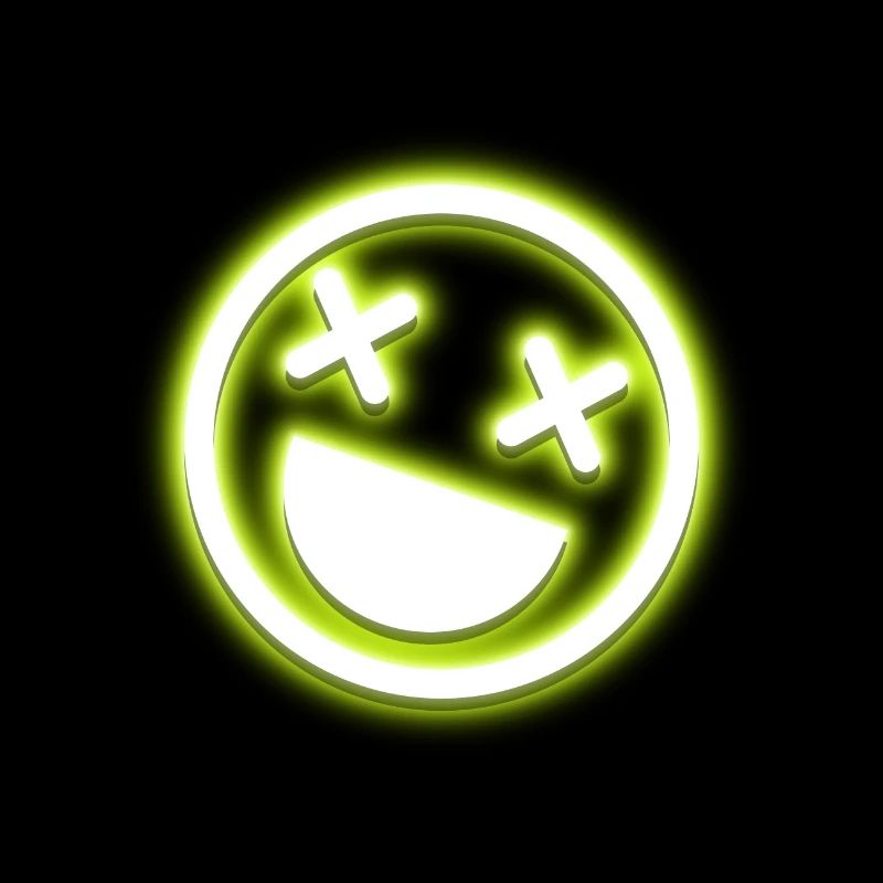 Crazy Neon Smile Face