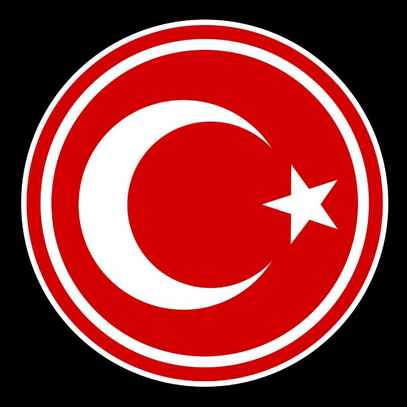 Drapeau de la Turquie rond