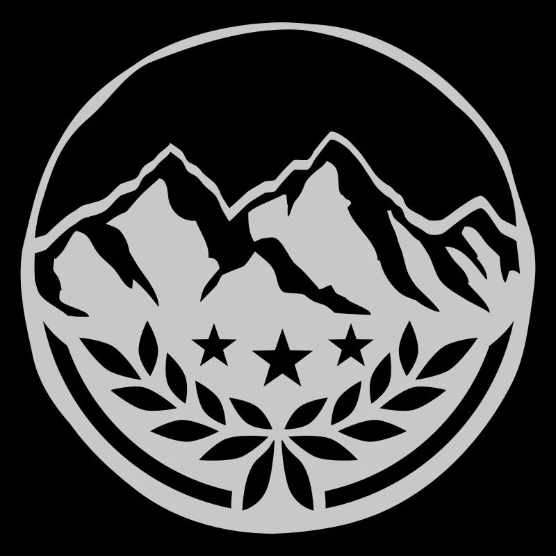 Stempel Lorbeerkranz Berge Landschaft