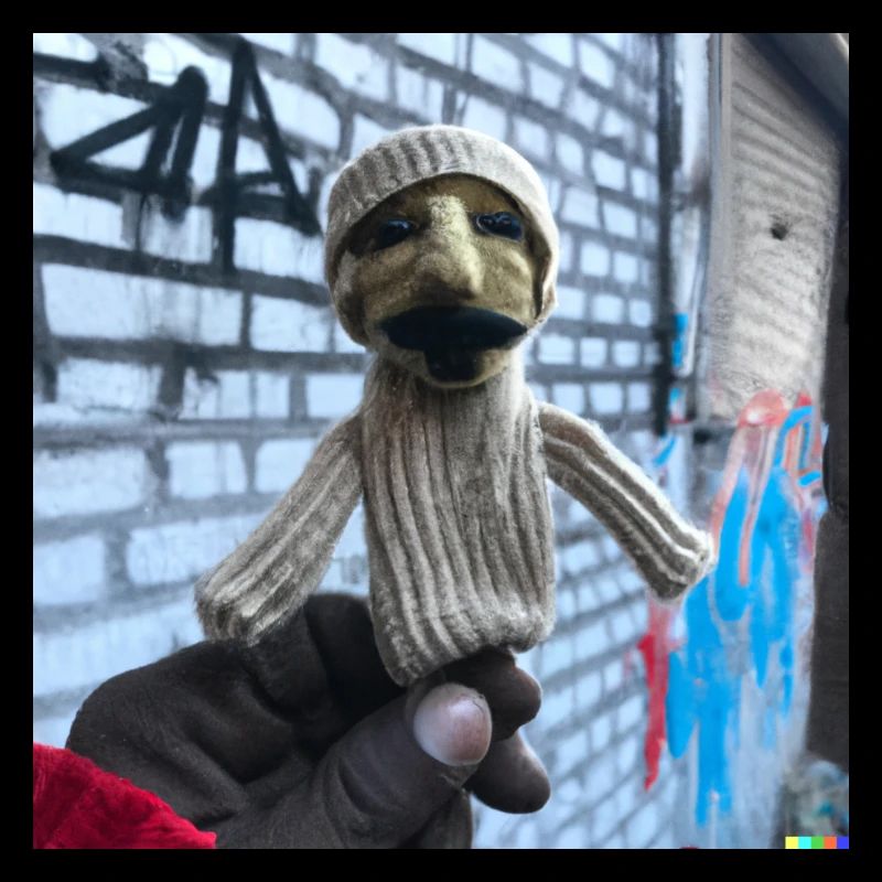 puppet knitted out of wool