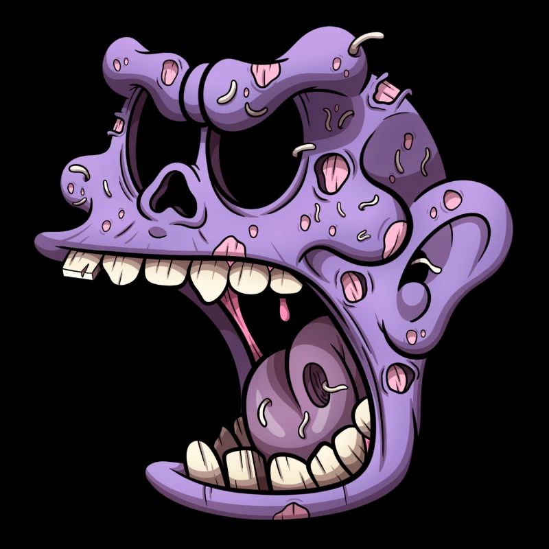 Zombie Head With Maggots