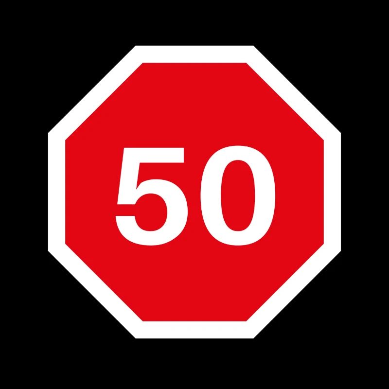Design du 50e anniversaire avec panneau d’arrêt