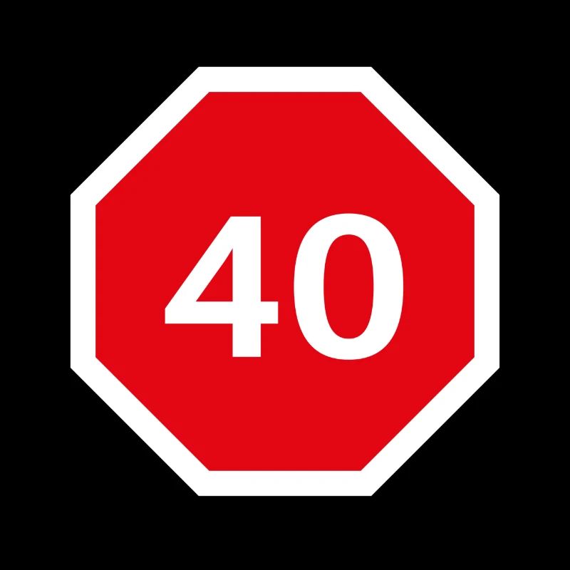 Conception du 40e anniversaire avec panneau d’arrêt