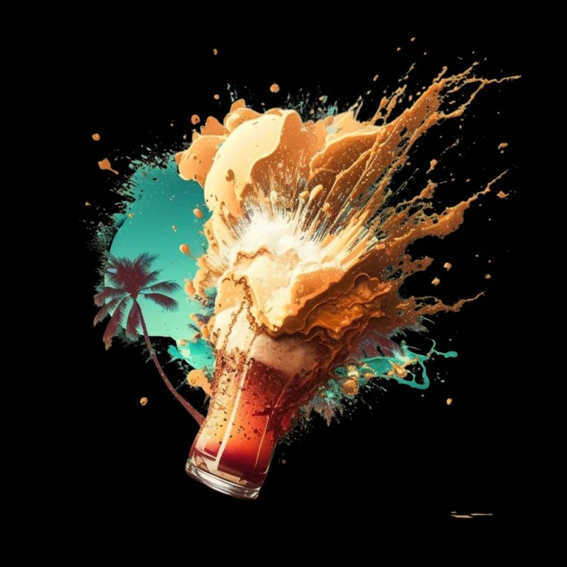 Explosion de la mousse de bière en été