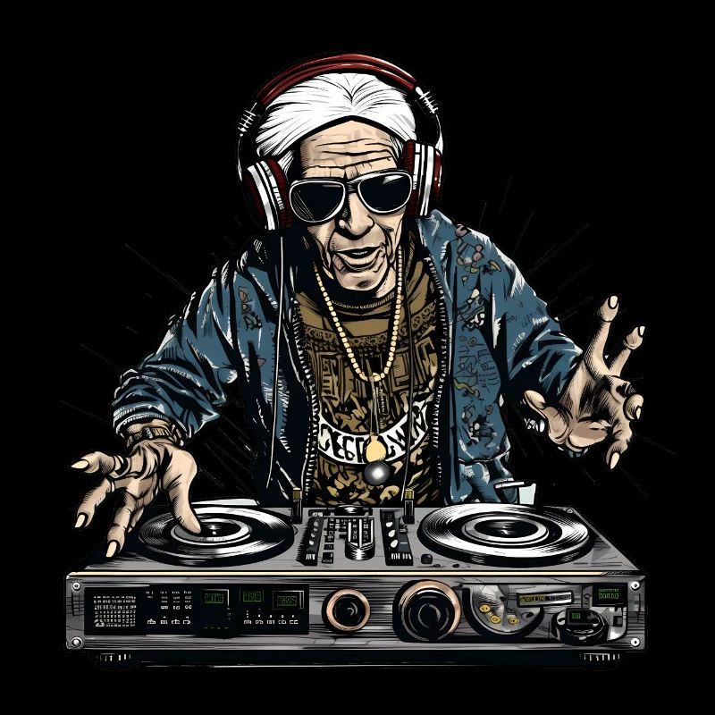 Cooler Best-Ager Mann als DJ, Alter Mann als DJ