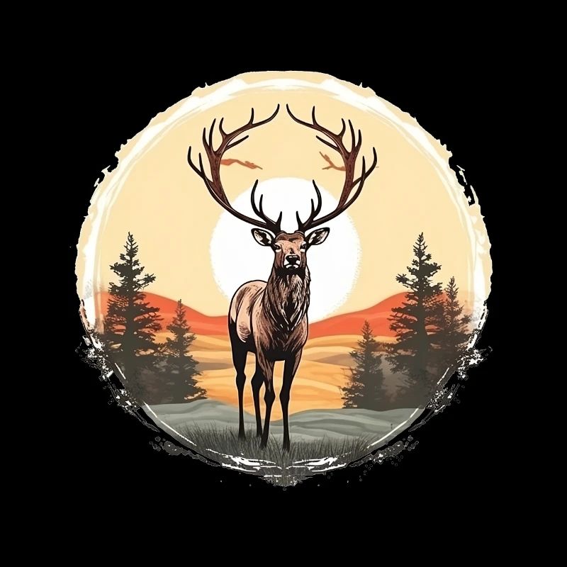 Bois de cerf Evergreen Retro Sunset