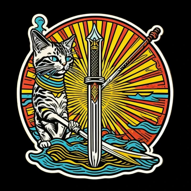 Le chat gardien de la plage d’été