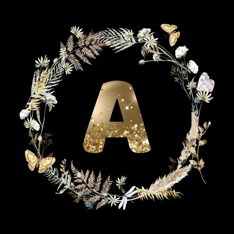 A Monogram Glitter Boho Wreath