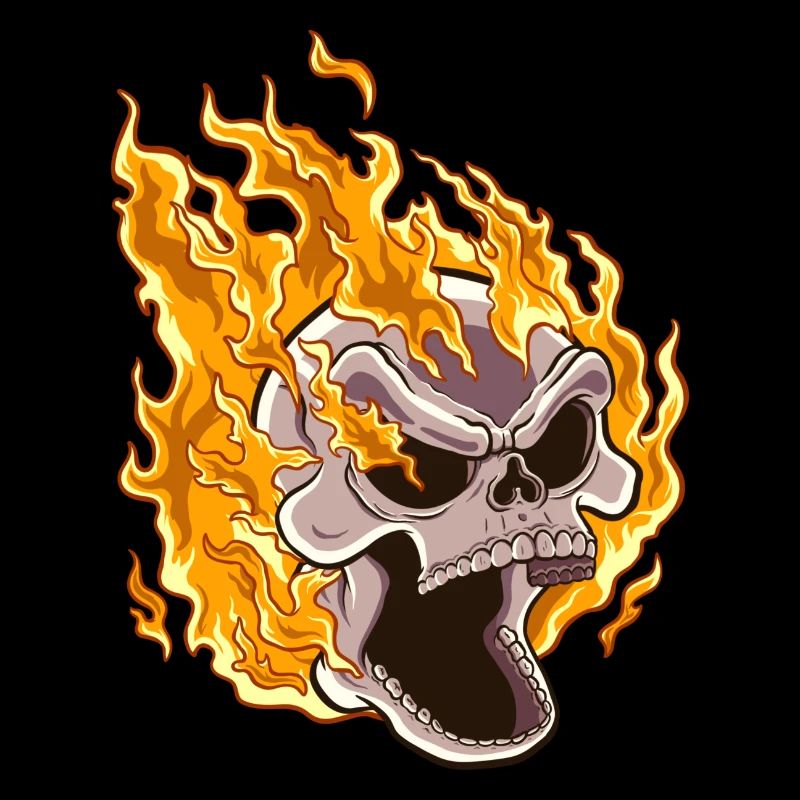 Flammender Schädel