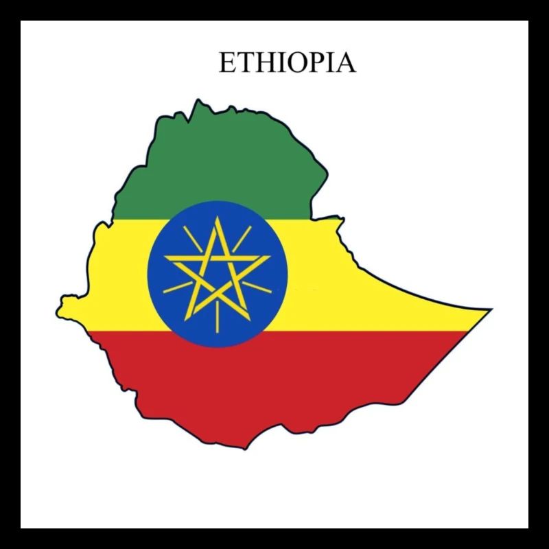Drapeau de l’Éthiopie, Carte