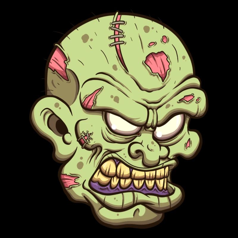 Angry Zombie Head