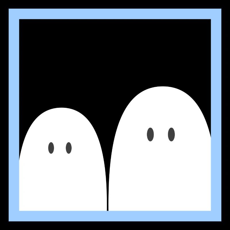 Ghost in a blue frame