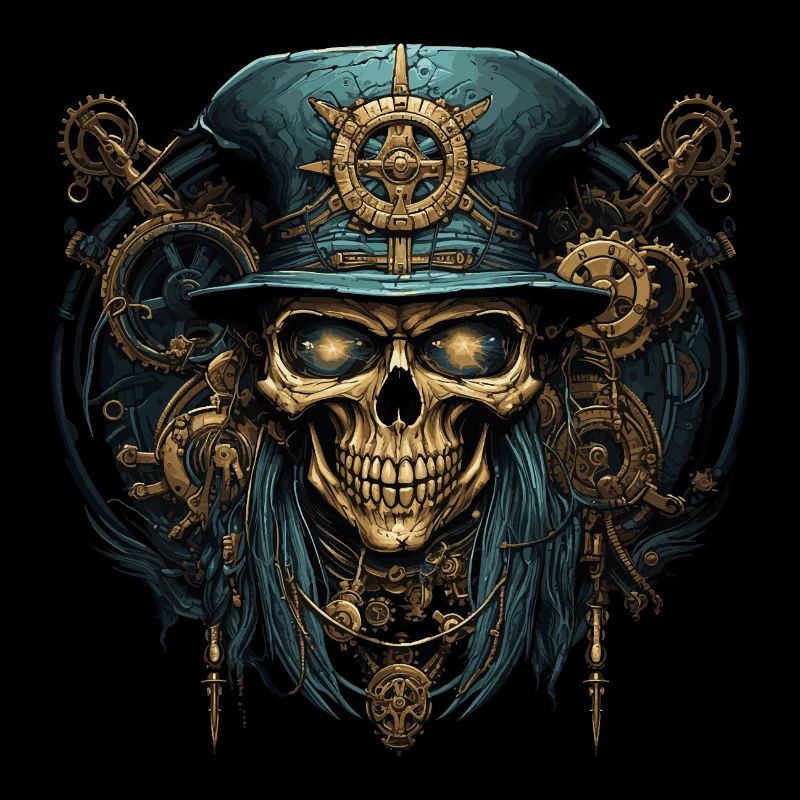 Steampunk Zombie Skull