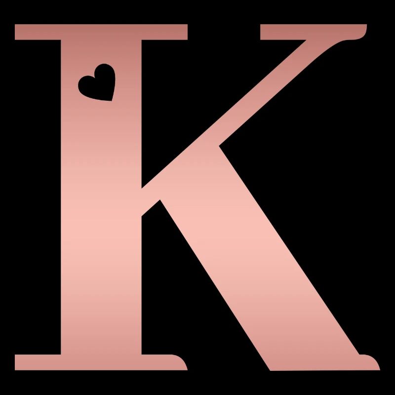 letter K rose gold