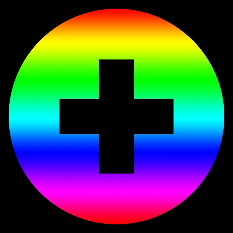 Runder Regenbogen plus Kreuz