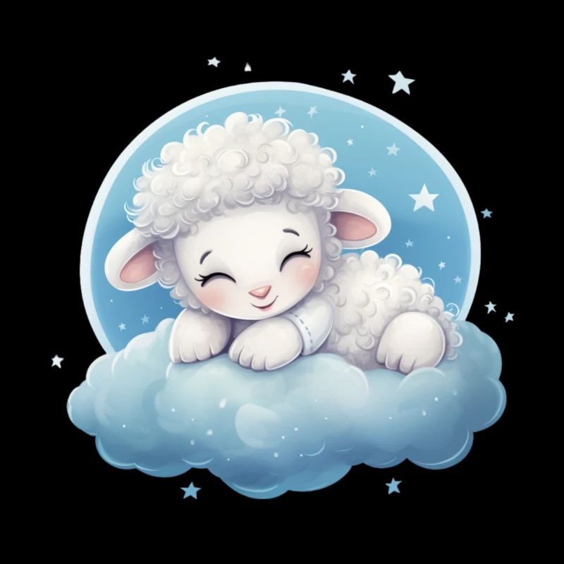 Cute sleeping sheep for babies and children