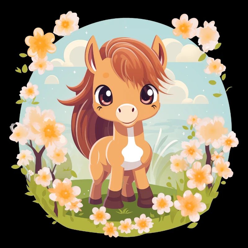 Super Cute Pony Kawaii Style Spring