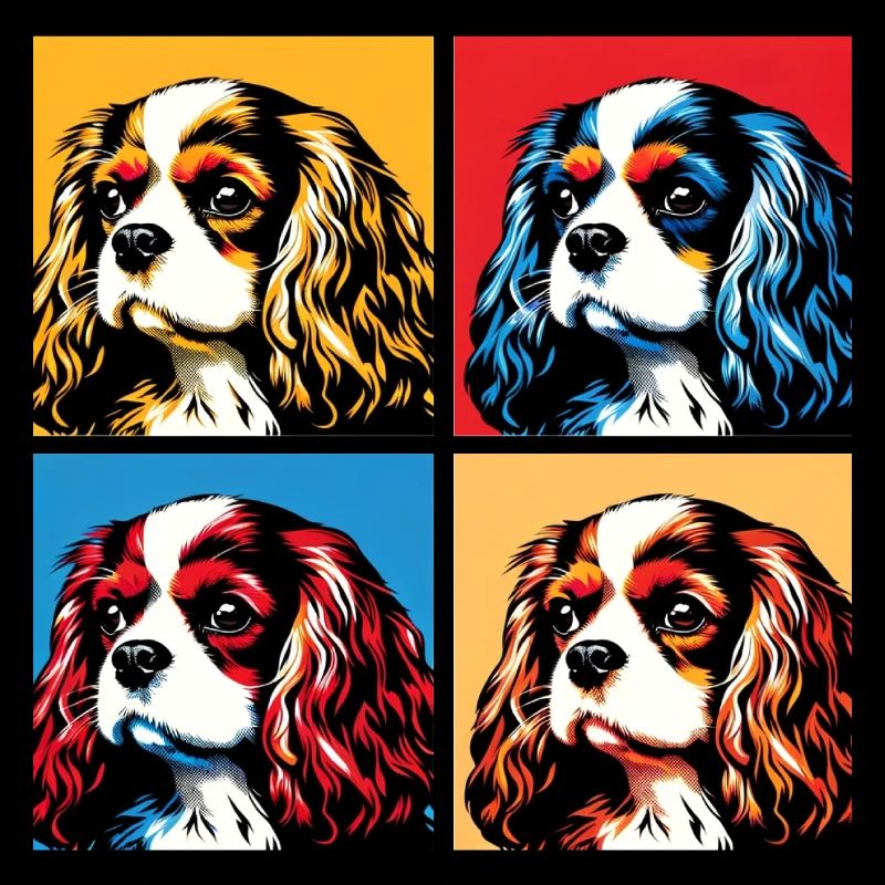 Pop Cavalier King Charles Spaniel chien Portrait